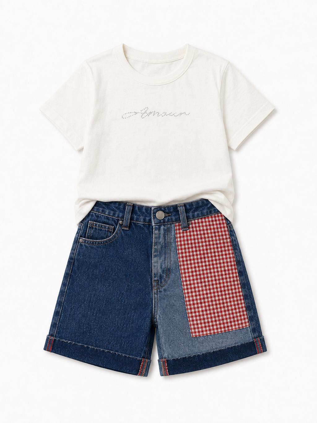 Patchwork Denim Set