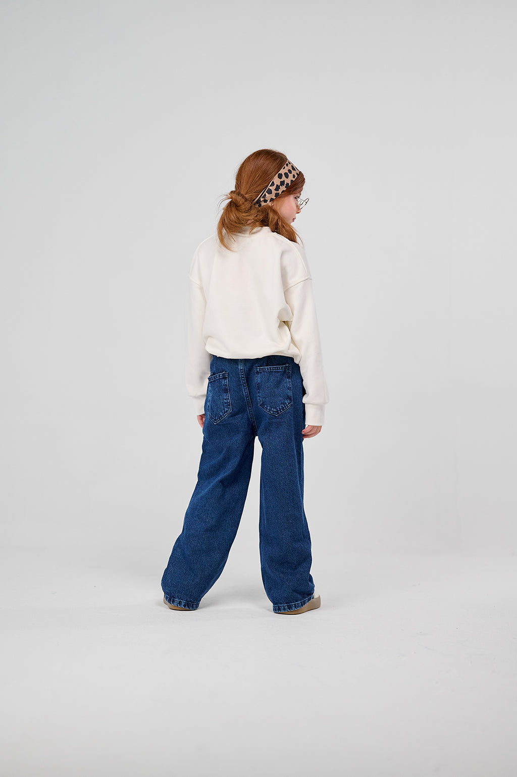 Wide-Leg Denim Pants
