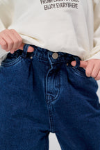 Wide-Leg Denim Pants