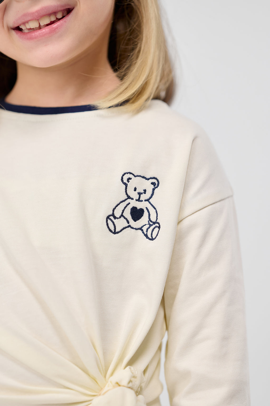 Front Knot Long Sleeve Top