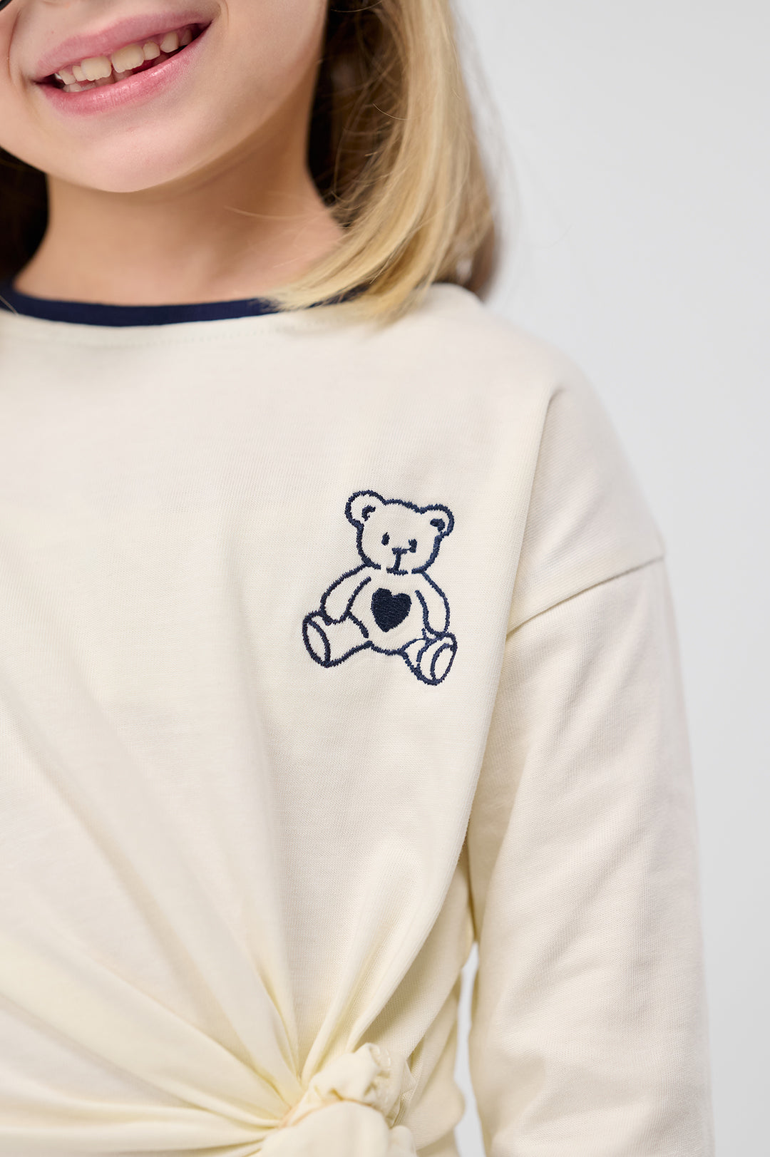 Front Knot Long Sleeve Top