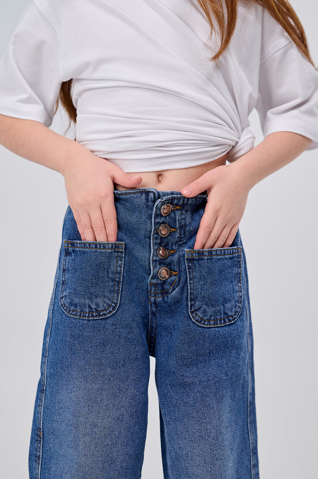 Wide Leg Denim Pants