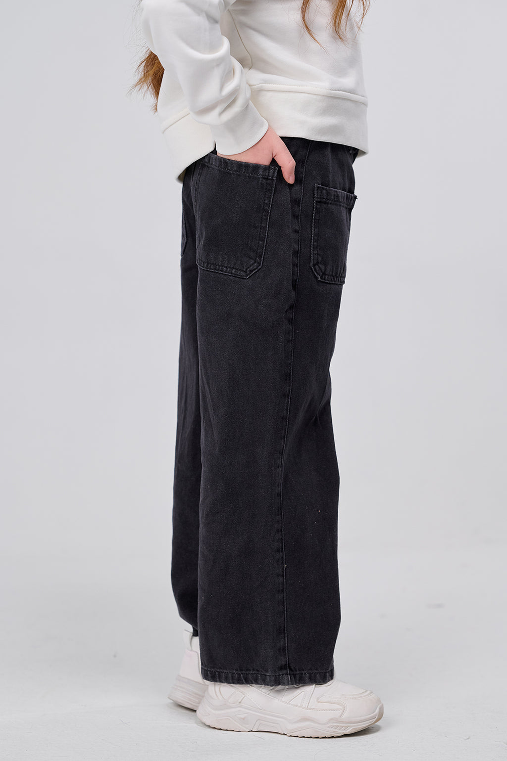 High-Rise Buttoned Wide-Leg Denim