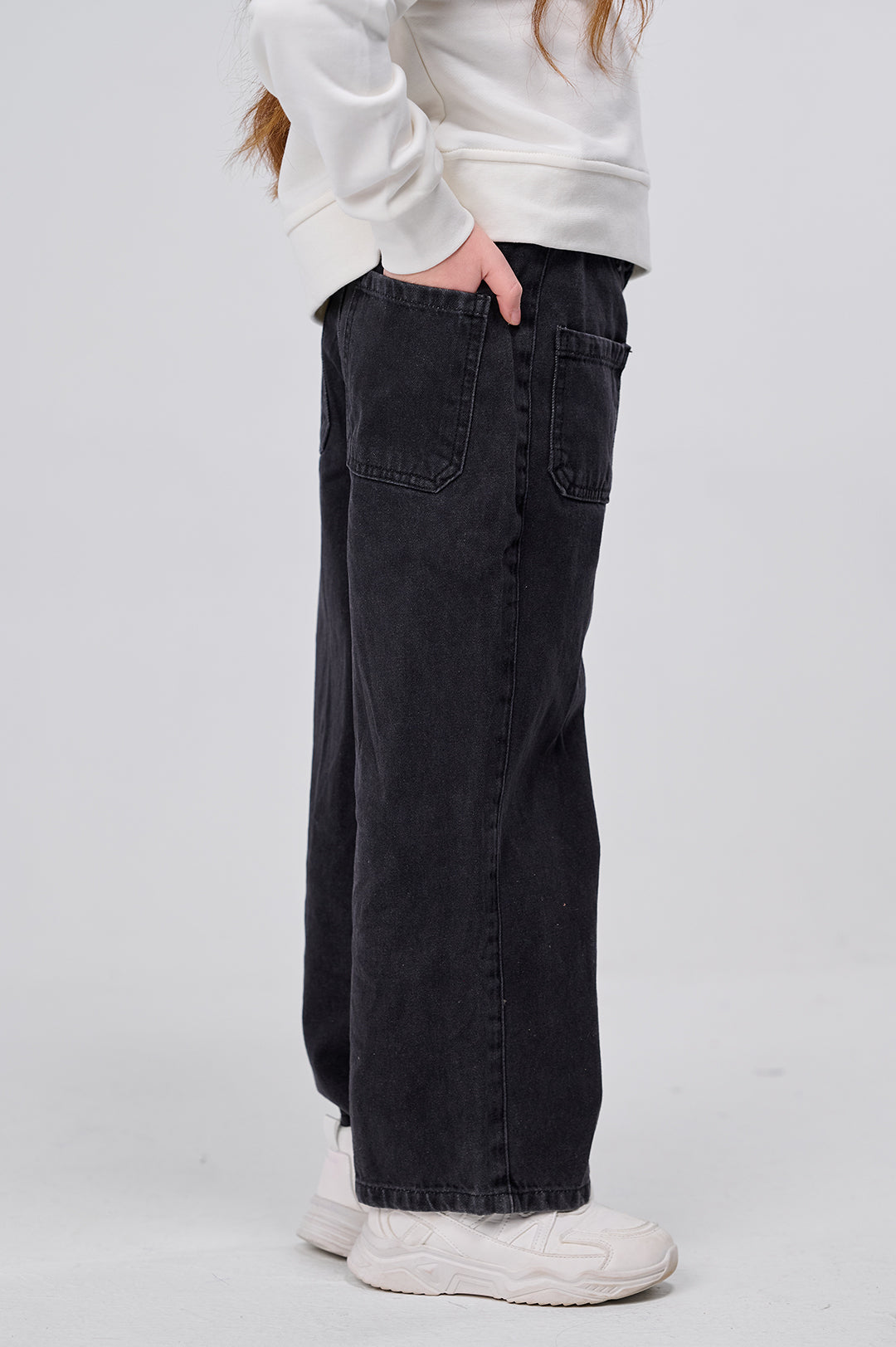 High-Rise Buttoned Wide-Leg Denim