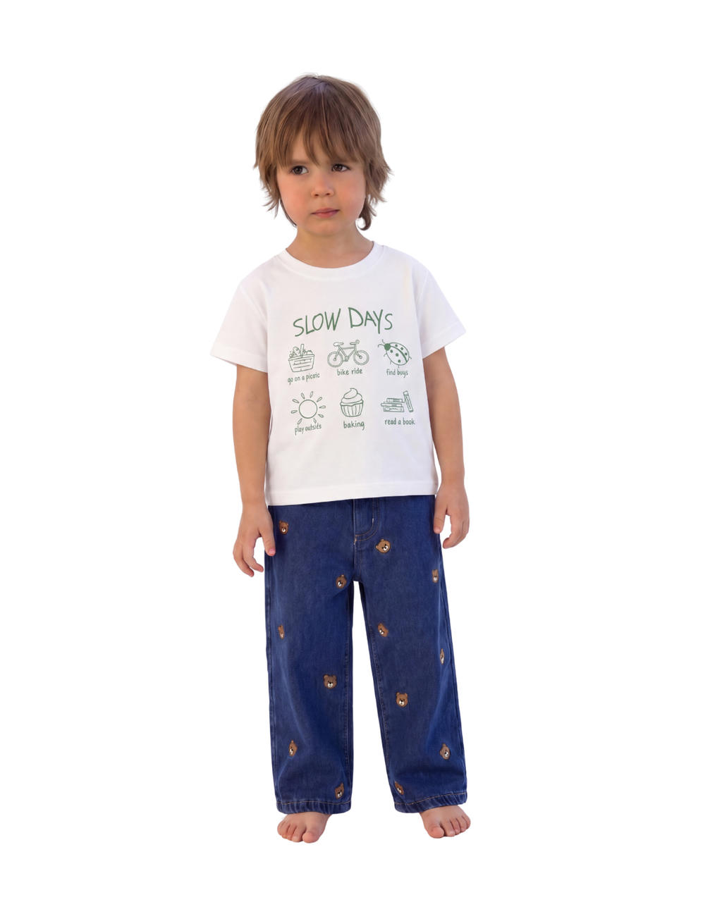 Teddy Print Denim