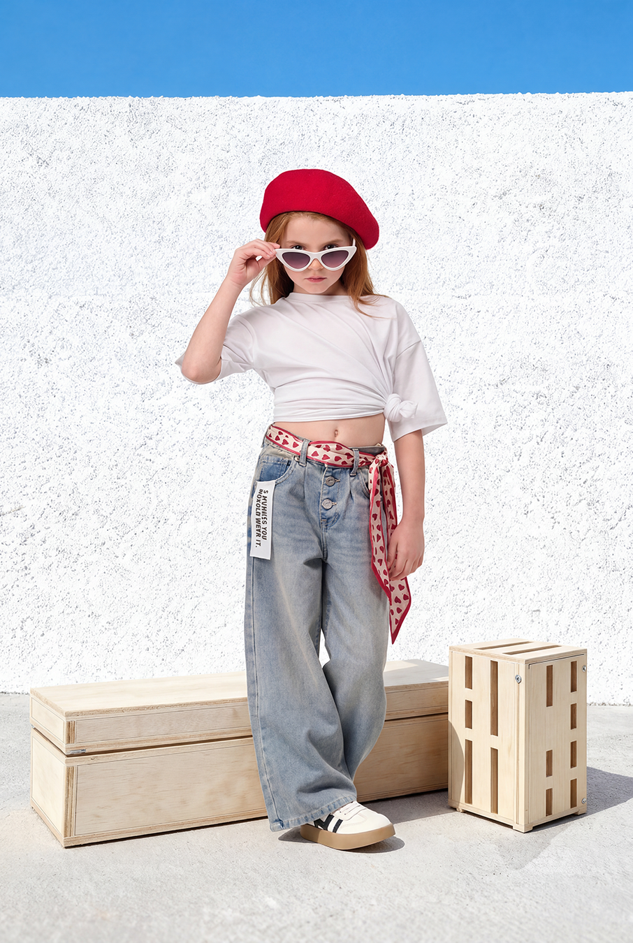 Wide Leg Denim Pants