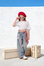 Wide Leg Denim Pants