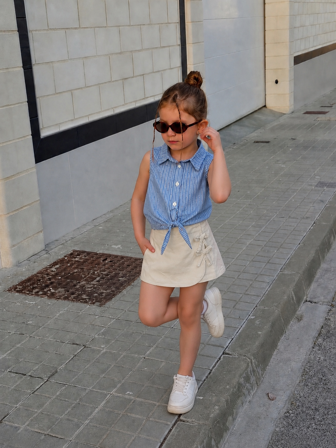 Striped Tie-Front Shirt