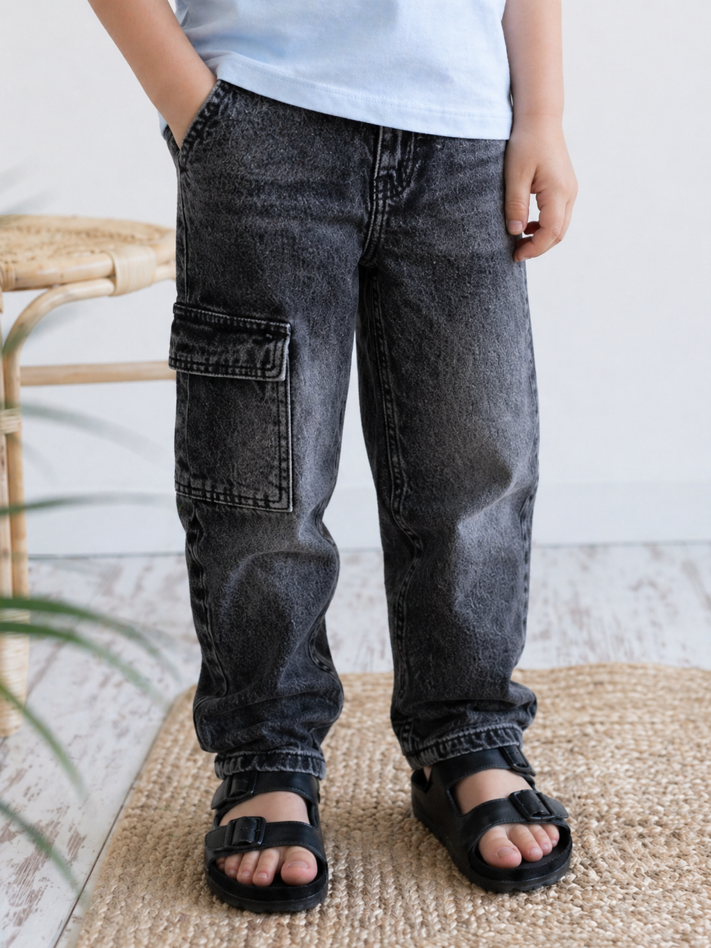 Street Cargo Denim Pants