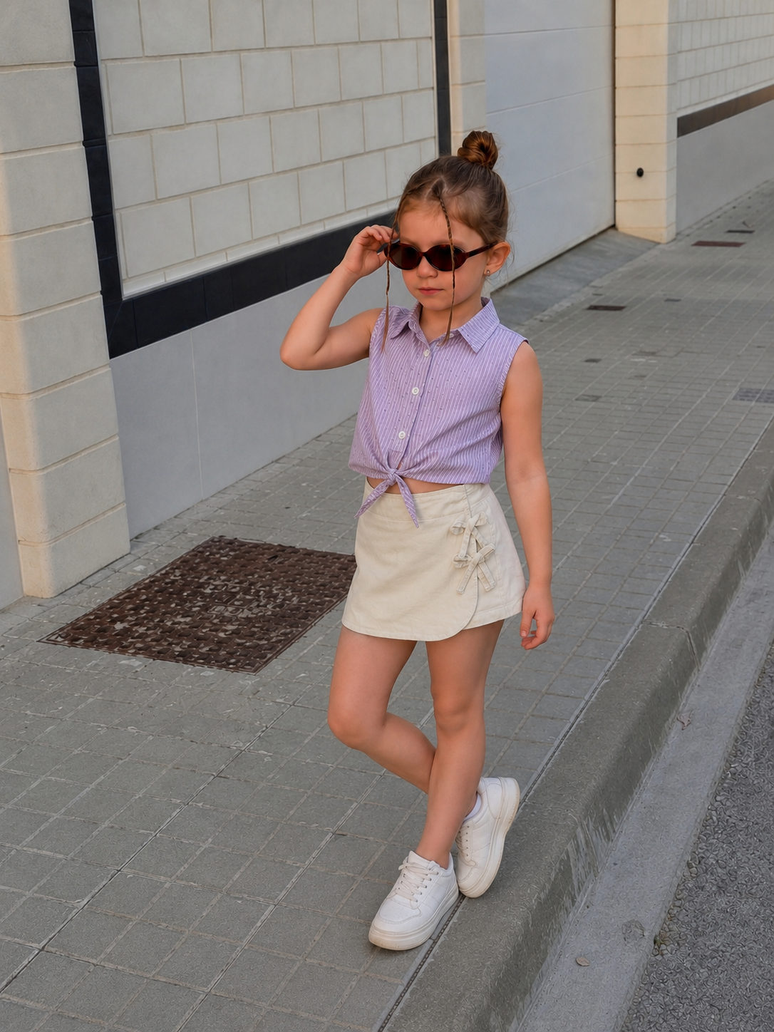 Striped Tie-Front Shirt