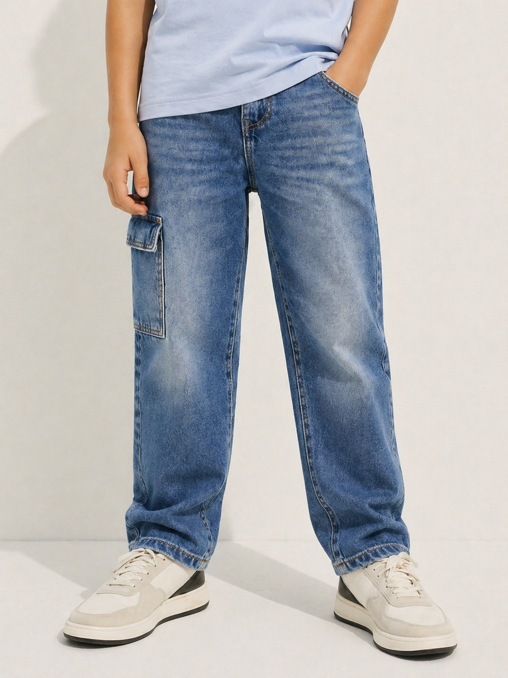 Street Cargo Denim Pants